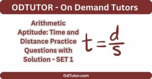 Arithmetic Aptitude Time and Distance Practice Questions with Solution - SET 1