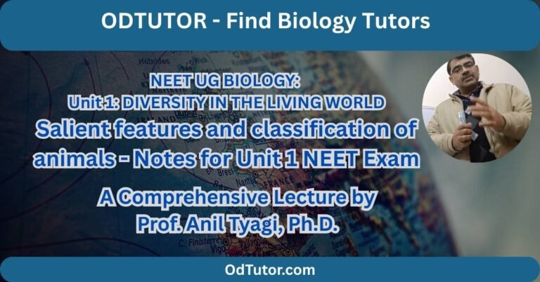 Salient features and classification of animals - Notes for Unit 1 NEET Exam