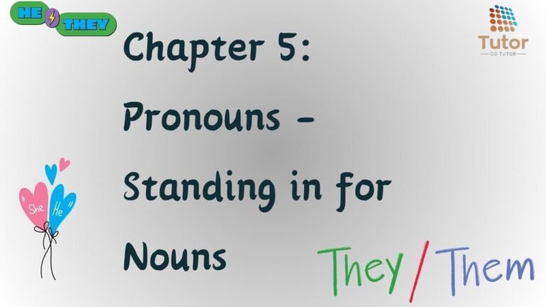 Chapter 5 Pronouns – Standing in for Nouns