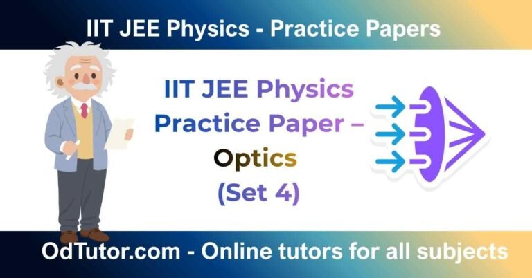 IIT JEE Physics Practice Paper – Optics (Set 4)