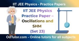 IIT JEE Physics Oscillations and Simple Harmonic Motion Practice Paper with 20 SEO-friendly MCQs, explanations, and instant scoring.