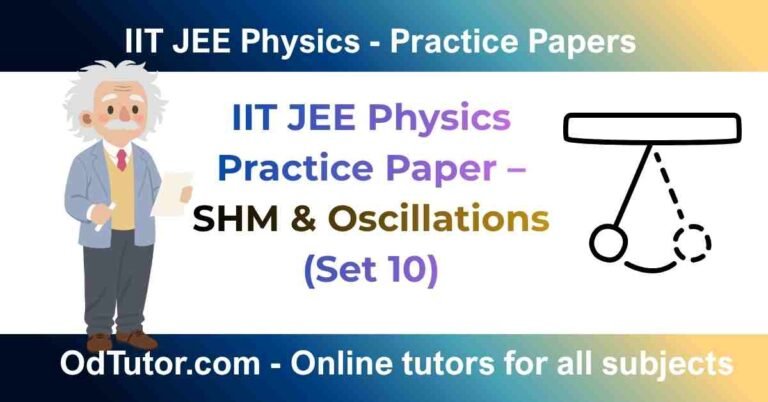 IIT JEE Physics Practice Paper – SHM & Oscillations (Set 10)