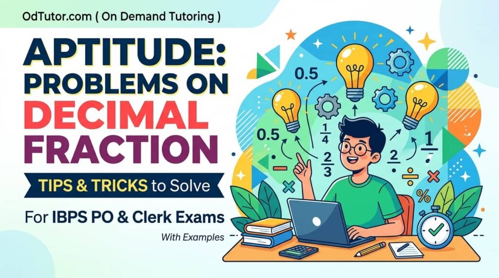 Learn Decimal Fraction Aptitude Tricks for IBPS PO and Clerk Exams. Master decimal calculations, conversions, shortcuts, approximation methods, and solved examples to improve speed and accuracy in banking exams.