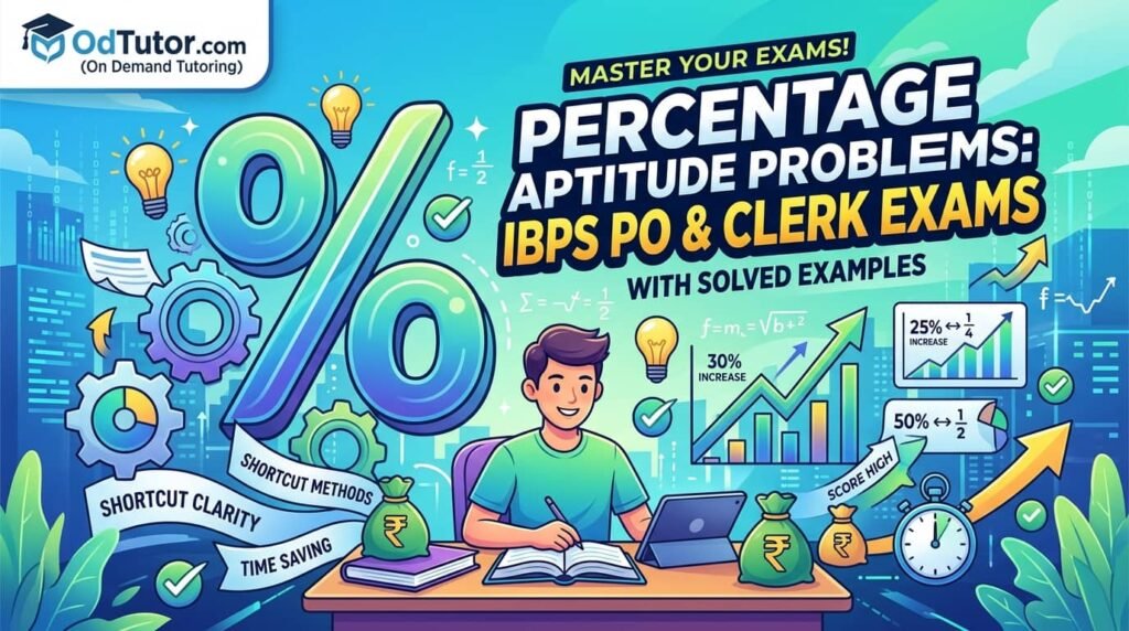Percentage Aptitude Problems Tips and Tricks to Solve in IBPS PO and Clerk Exams with examples