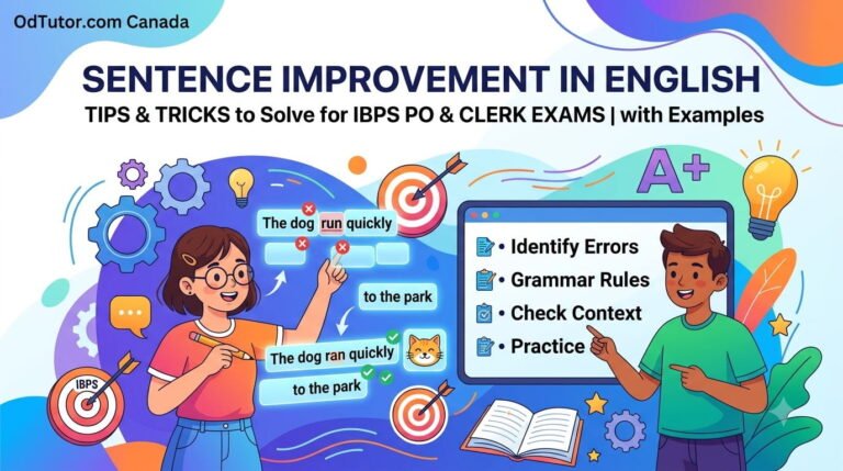 Sentence Improvement in English — Tips and Tricks to Solve in IBPS PO and Clerk Exams with Examples