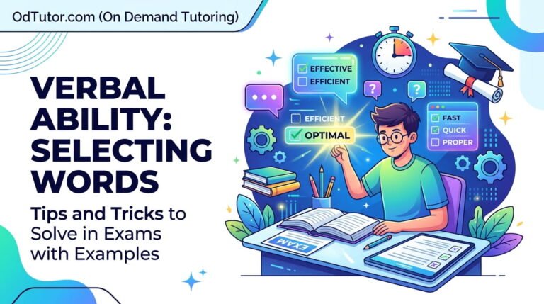 Verbal Ability Selecting Words - Tips and Tricks to Solve in Exams with Examples