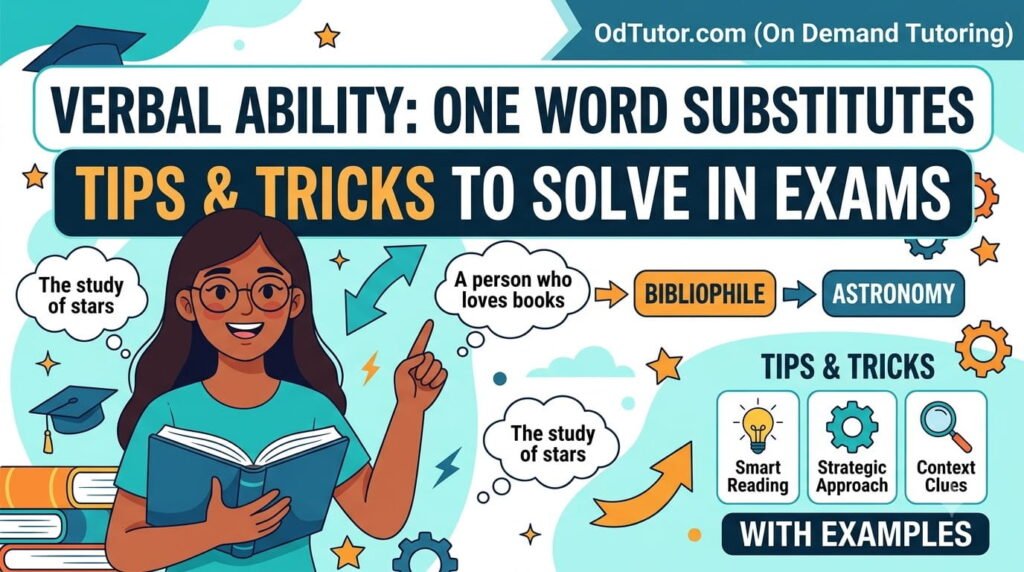 Verbal Ability One Word Substitutes - Tips and Tricks to Solve in Exams with Examples