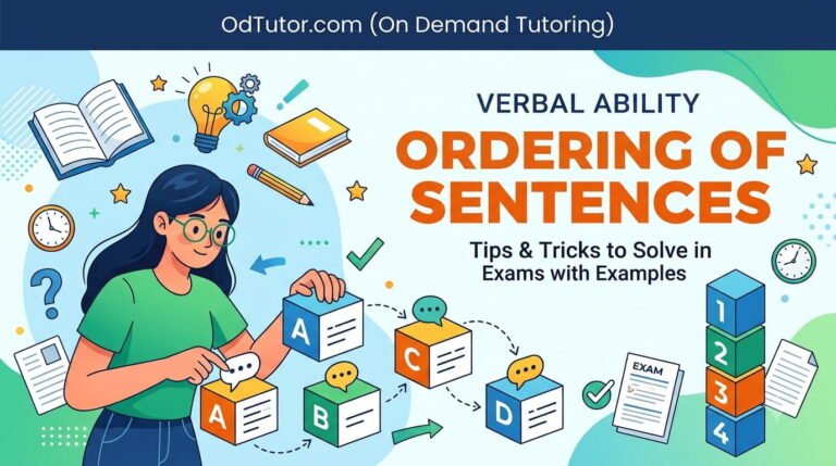 Verbal Ability Ordering of Sentences - Tips and Tricks to Solve in Exams with Examples