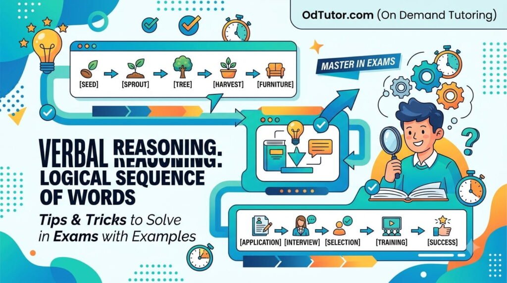 Verbal Reasoning Logical Sequence of Words - Tips and Tricks to Solve in Exams with Examples